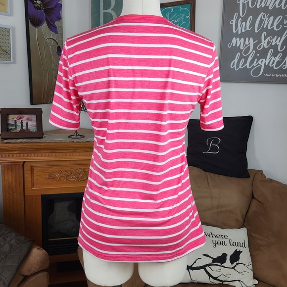 Nikki Textile Knitting Red Striped Top Size S - Picture 2 of 4